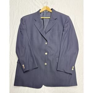 Coppley Ermenegildo Zegna 100% Wool Blazer Jacket Size 44R Navy Blue Sport Coat